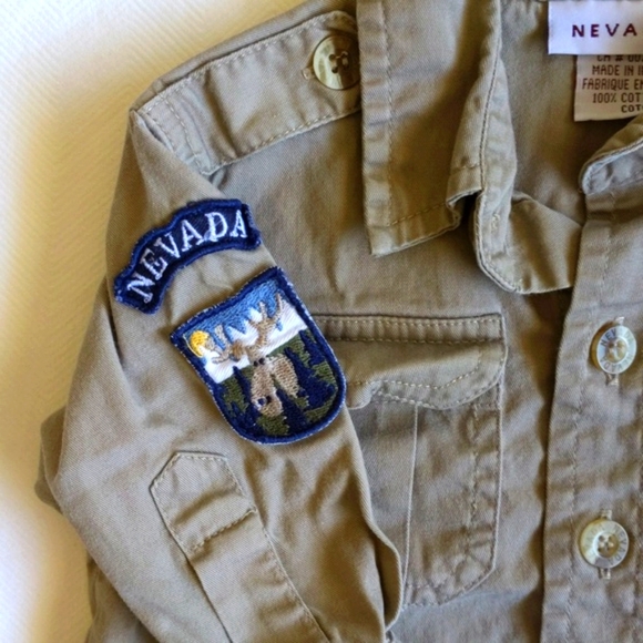 nevada camp shirt with patches 3-6 months baby - Picture 2 of 7